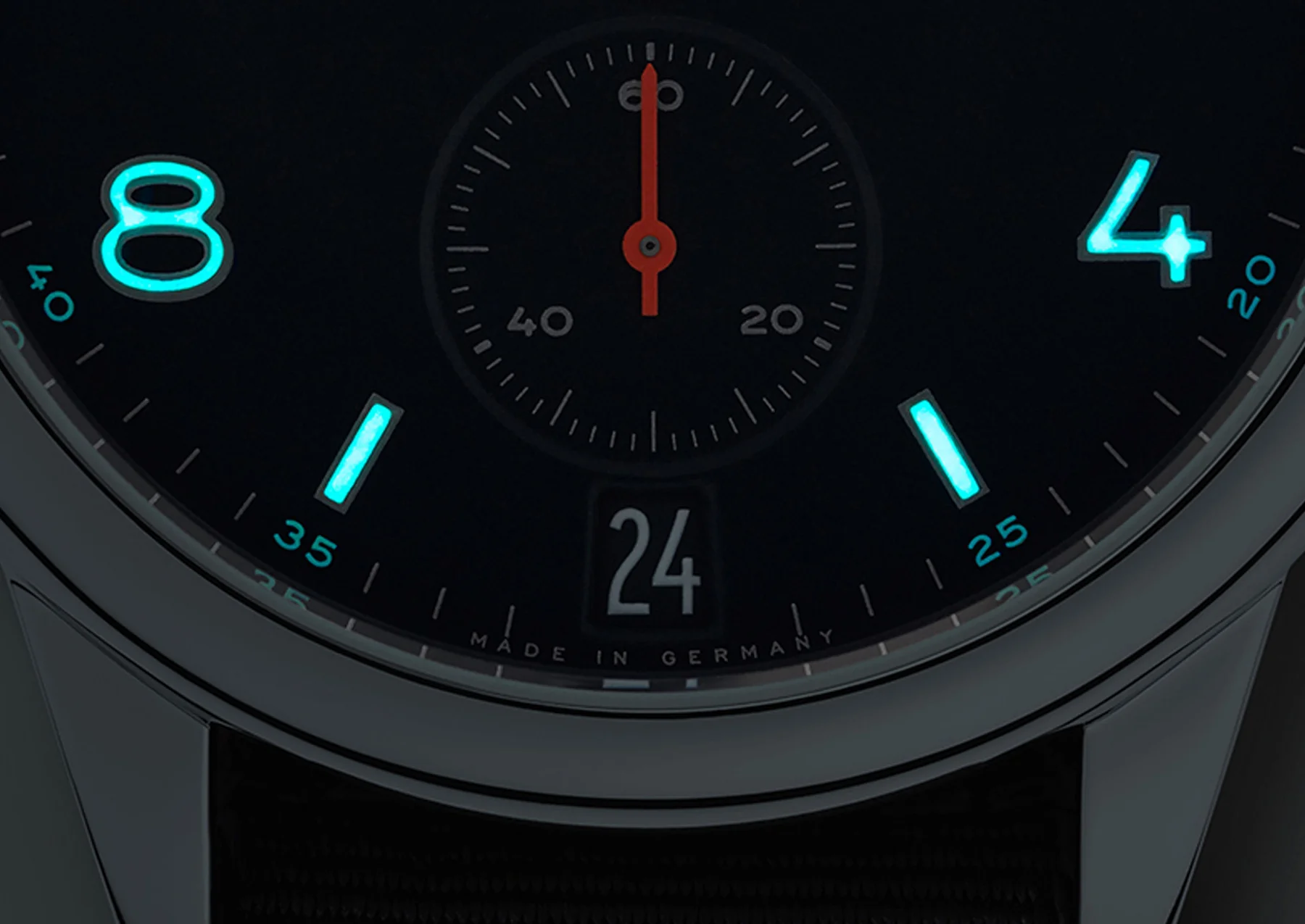 Nomos Glashutte Club Automat Datum Atlantik Sapphire Crystal Watch - Image 4