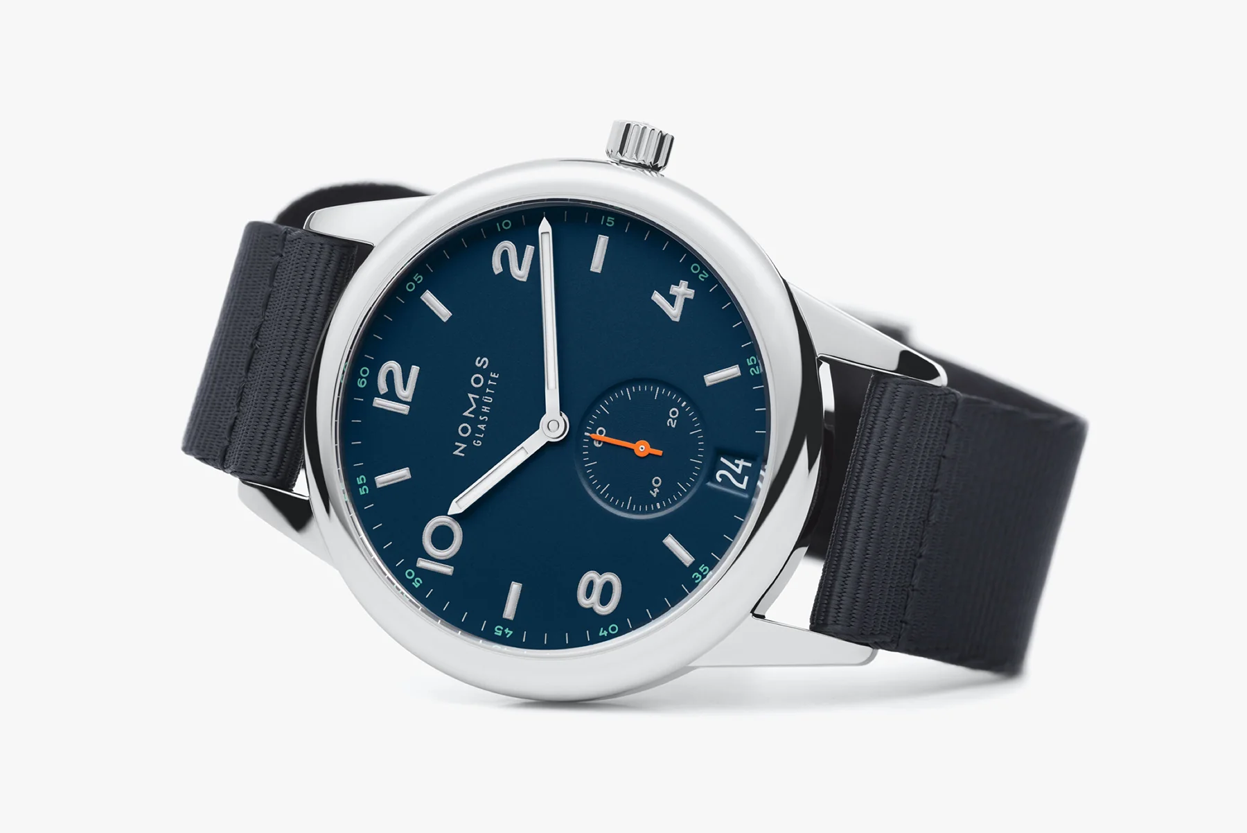 Nomos Glashutte Club Automat Datum Atlantik Sapphire Crystal Watch - Image 5