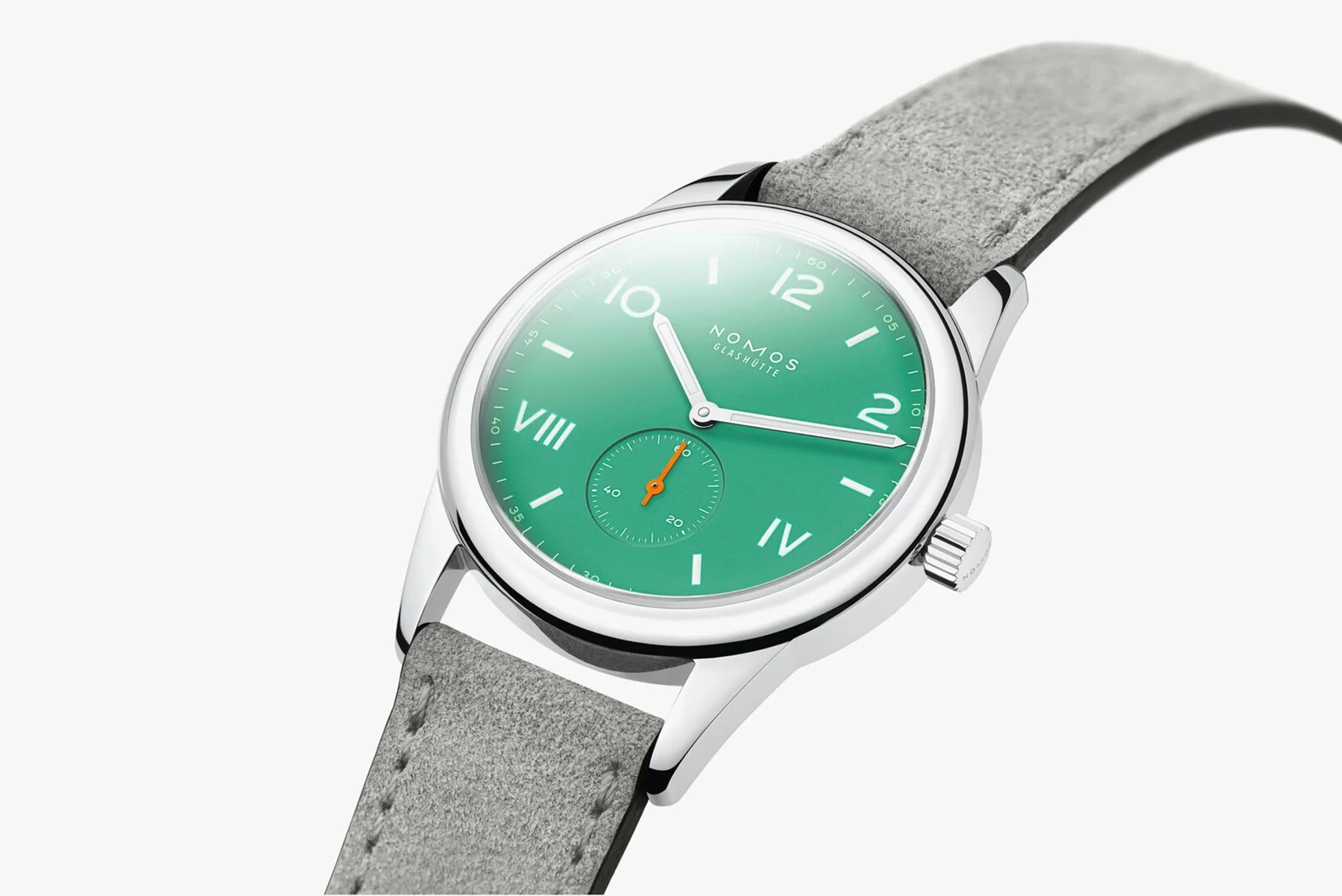 Nomos Glashutte Club Campus 38 Electric Green Sapphire Crystal Watch - Image 5