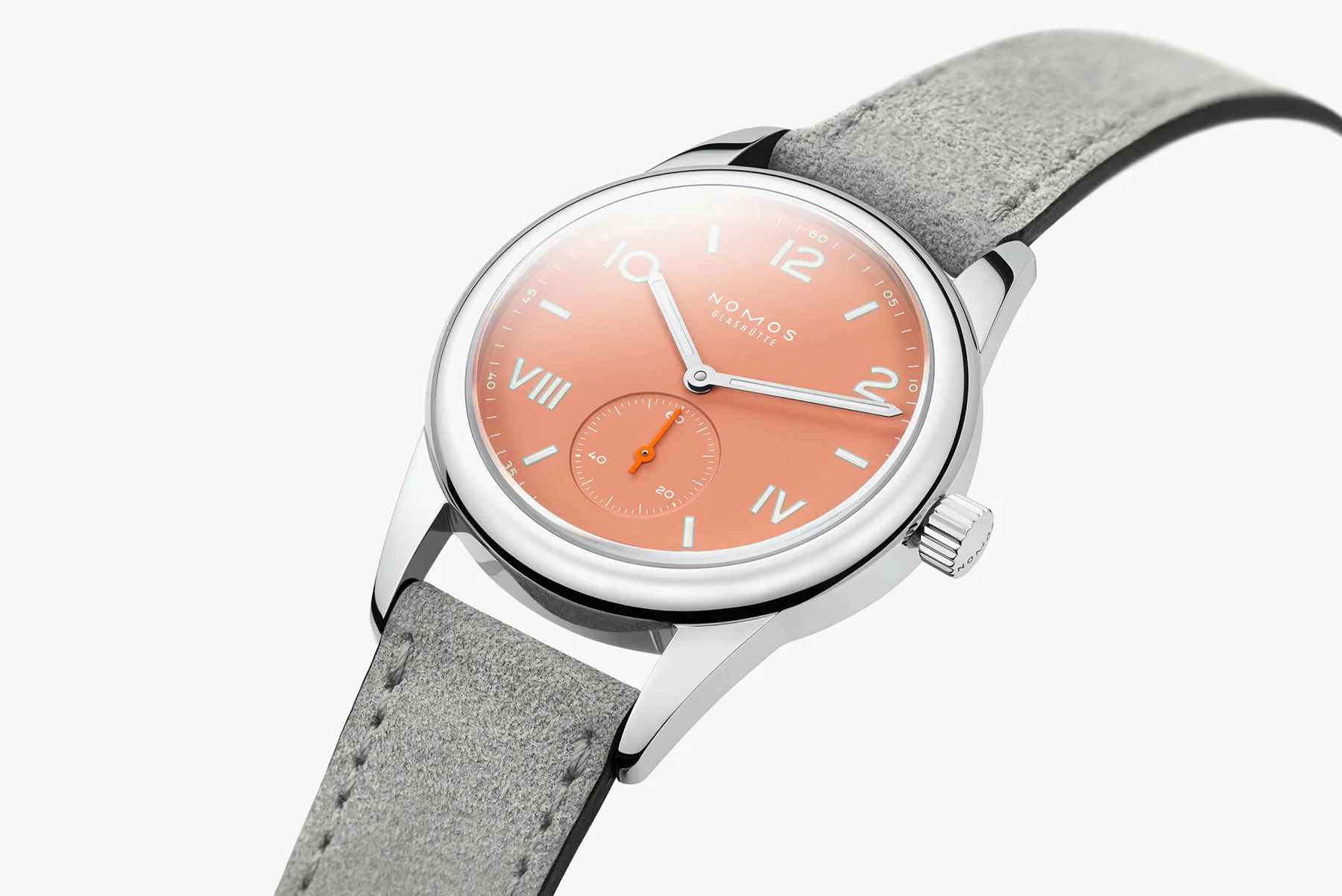 Nomos Glashutte Club Campus Cream Coral Steel Back Watch - Image 3