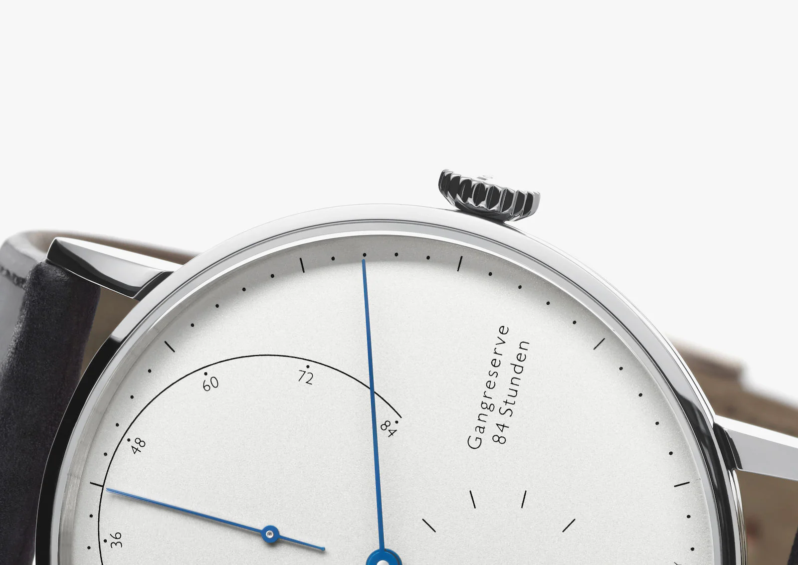 Nomos Glashutte Watch Lambda White Gold Zeiger Geblaut Sapphire Crystal - Image 6