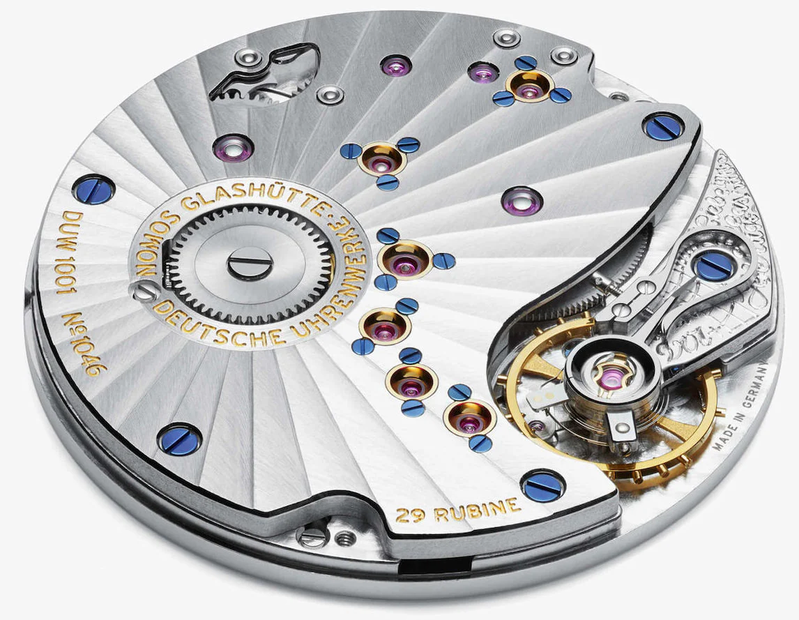 Nomos Glashutte Watch Lambda White Gold Zeiger Geblaut Sapphire Crystal - Image 7