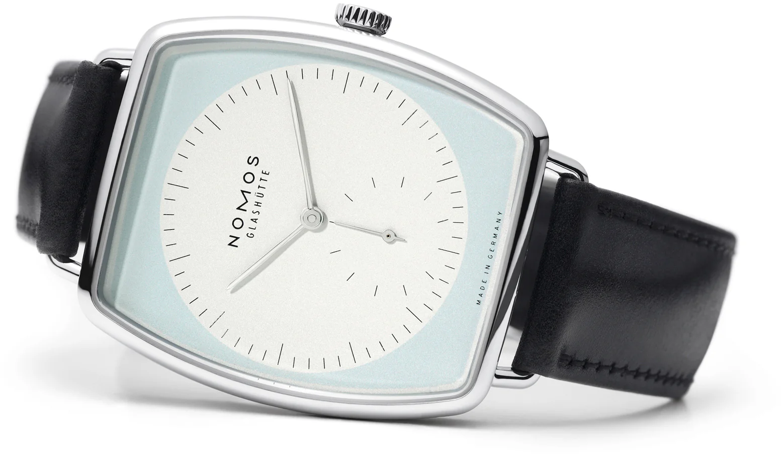 Nomos Glashutte Lux White Gold Light Blue Sapphire Crystal Watch - Image 3
