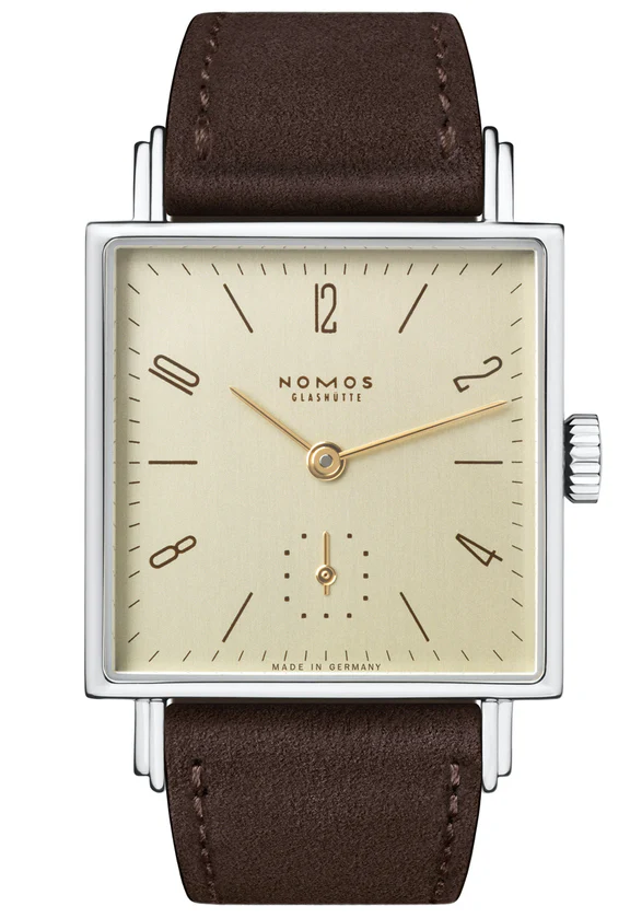 Nomos Glashutte Tetra 27 Karat Steel Back Watch