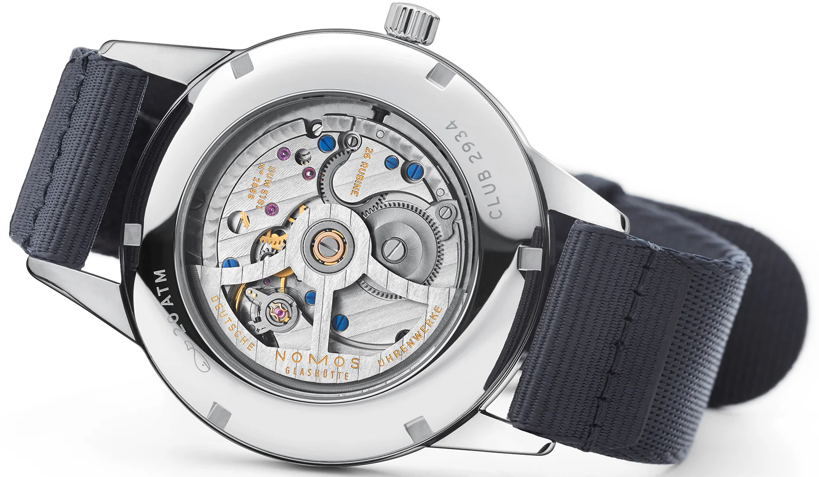 Nomos Glashutte Club Automat Datum Atlantik Sapphire Crystal Watch - Image 5