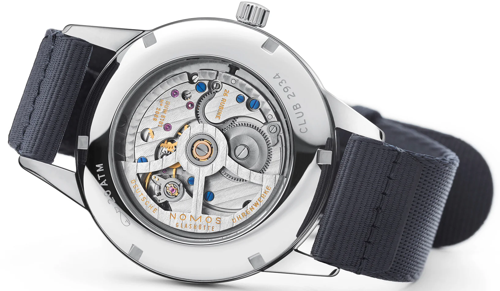 Nomos Glashutte Club Automat Datum Signalblau Sapphire Crystal Watch - Image 4