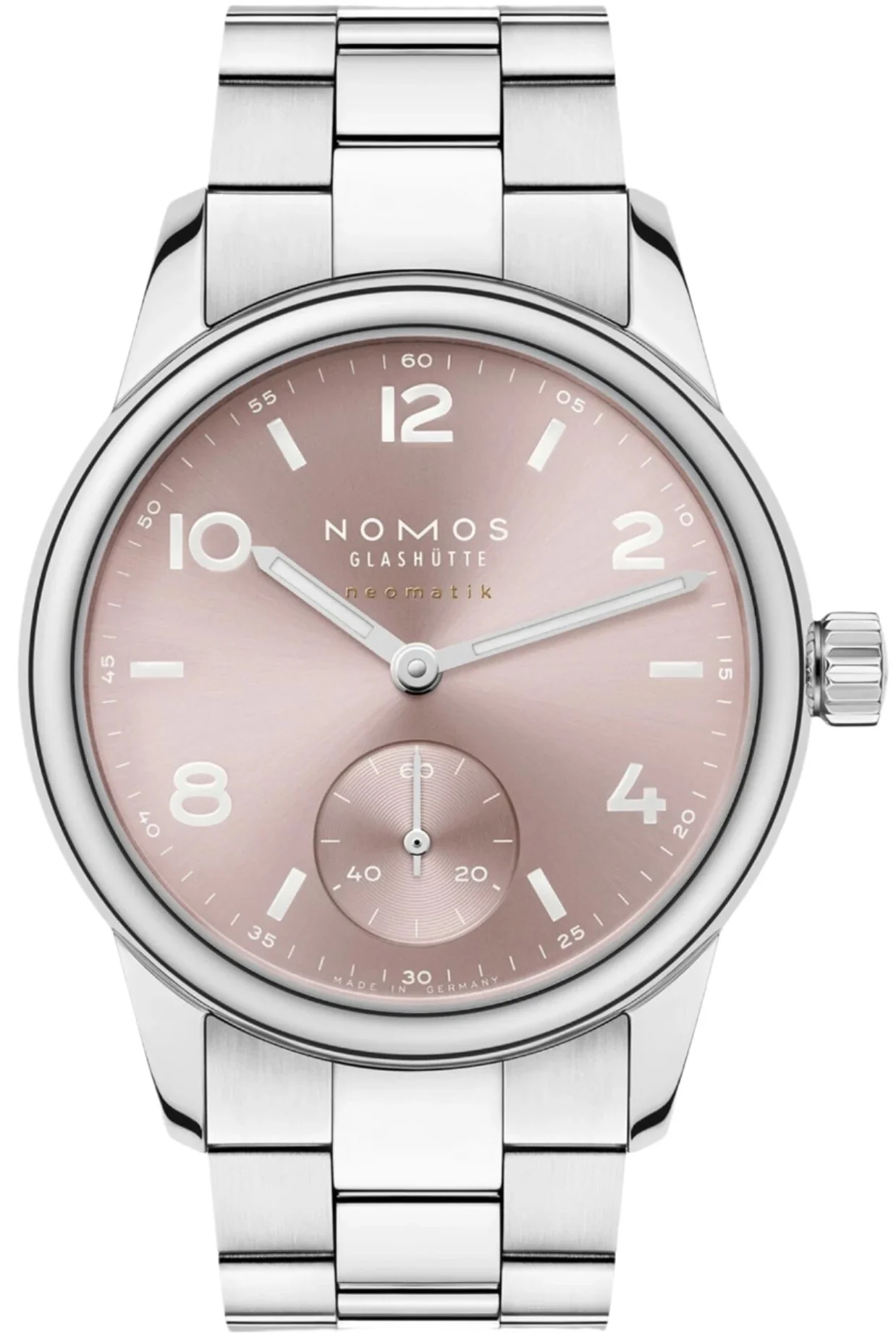 Nomos Glashutte Club Sport Neomatik 34 Rose Sapphire Glass Watch