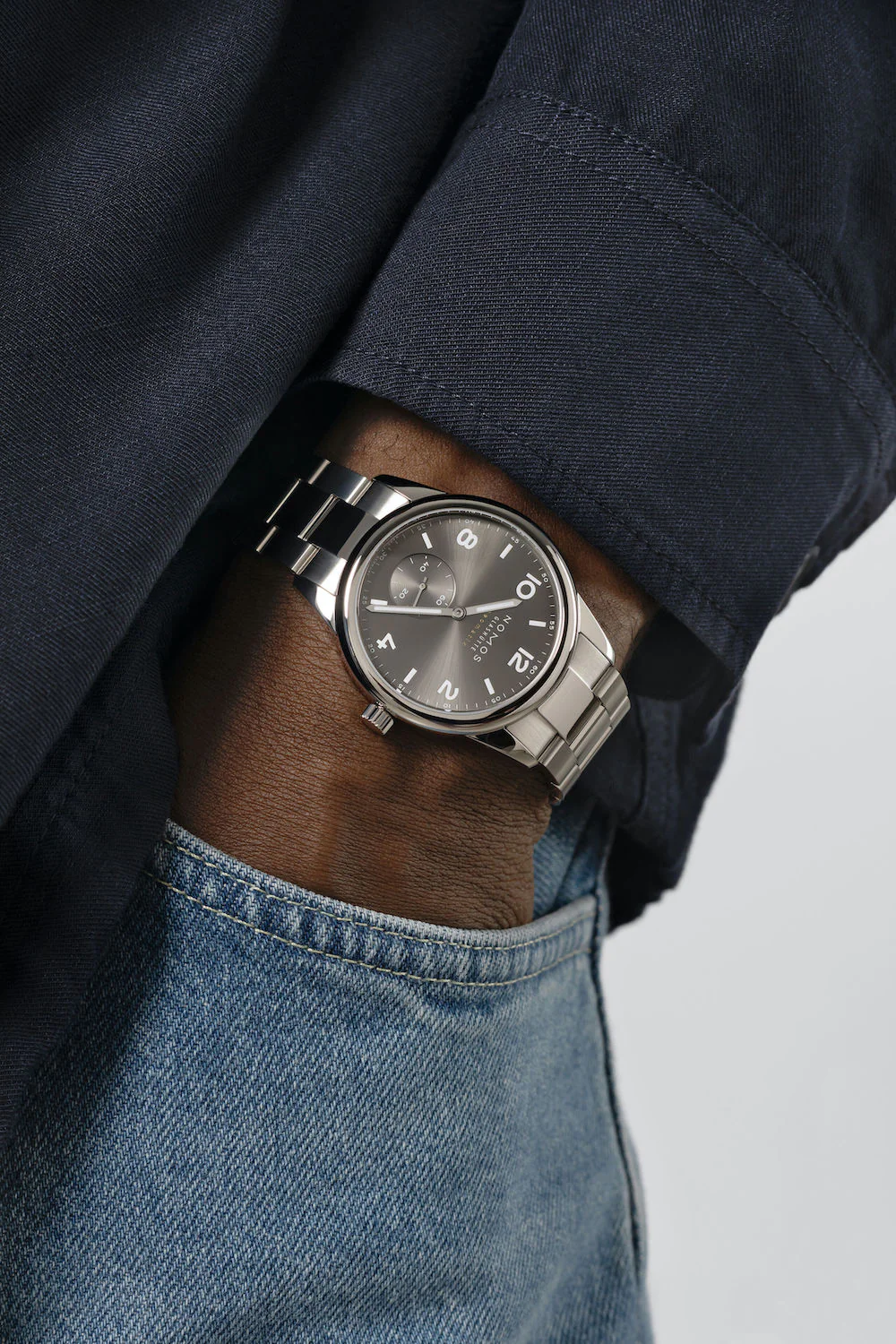 Nomos Glashutte Club Sport Neomatik 39 Smoke Steel Back Watch - Image 5
