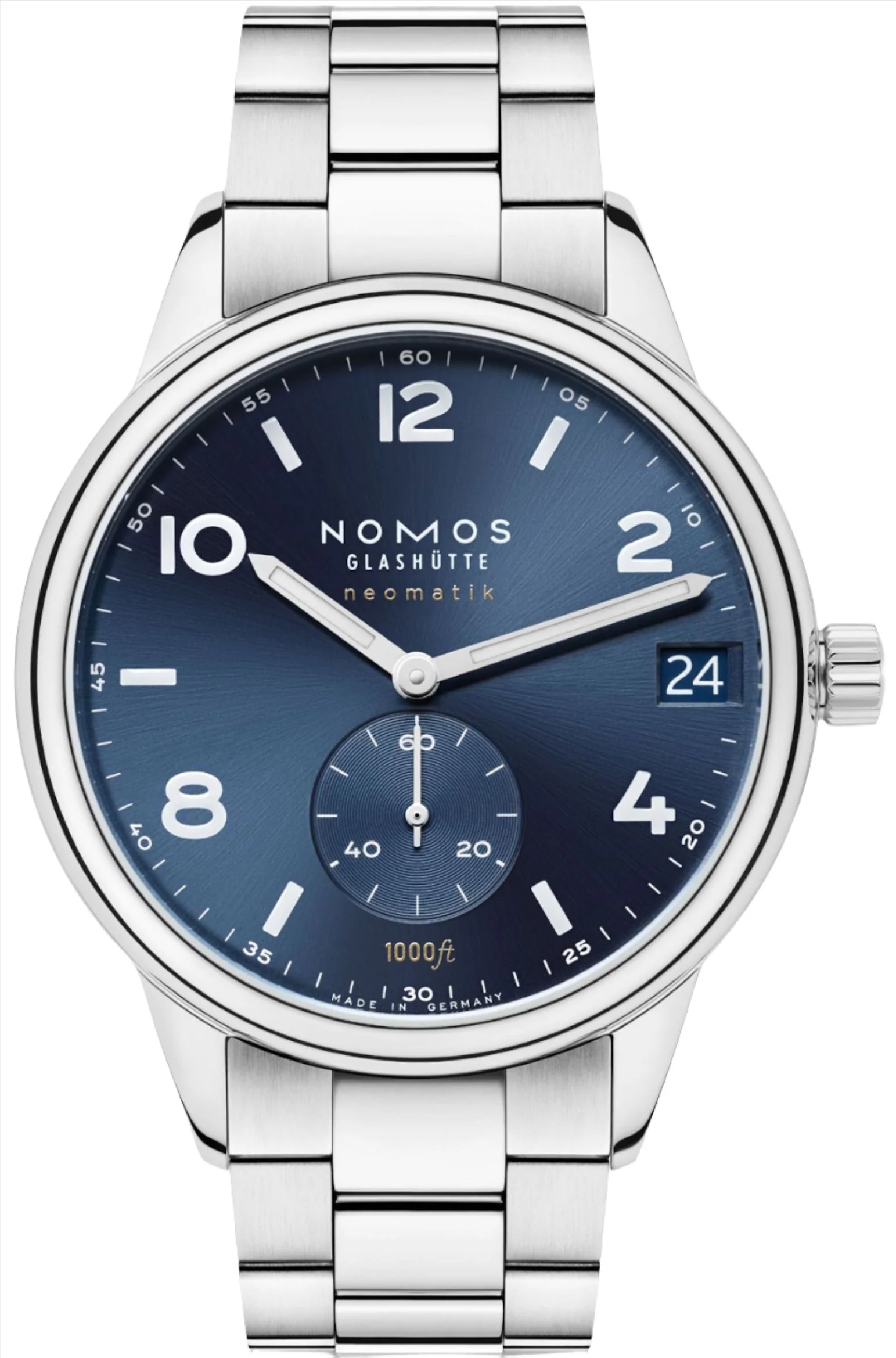 Nomos Glashutte Club Sport Neomatik 42 Date Blue Sapphire Crystal Watch