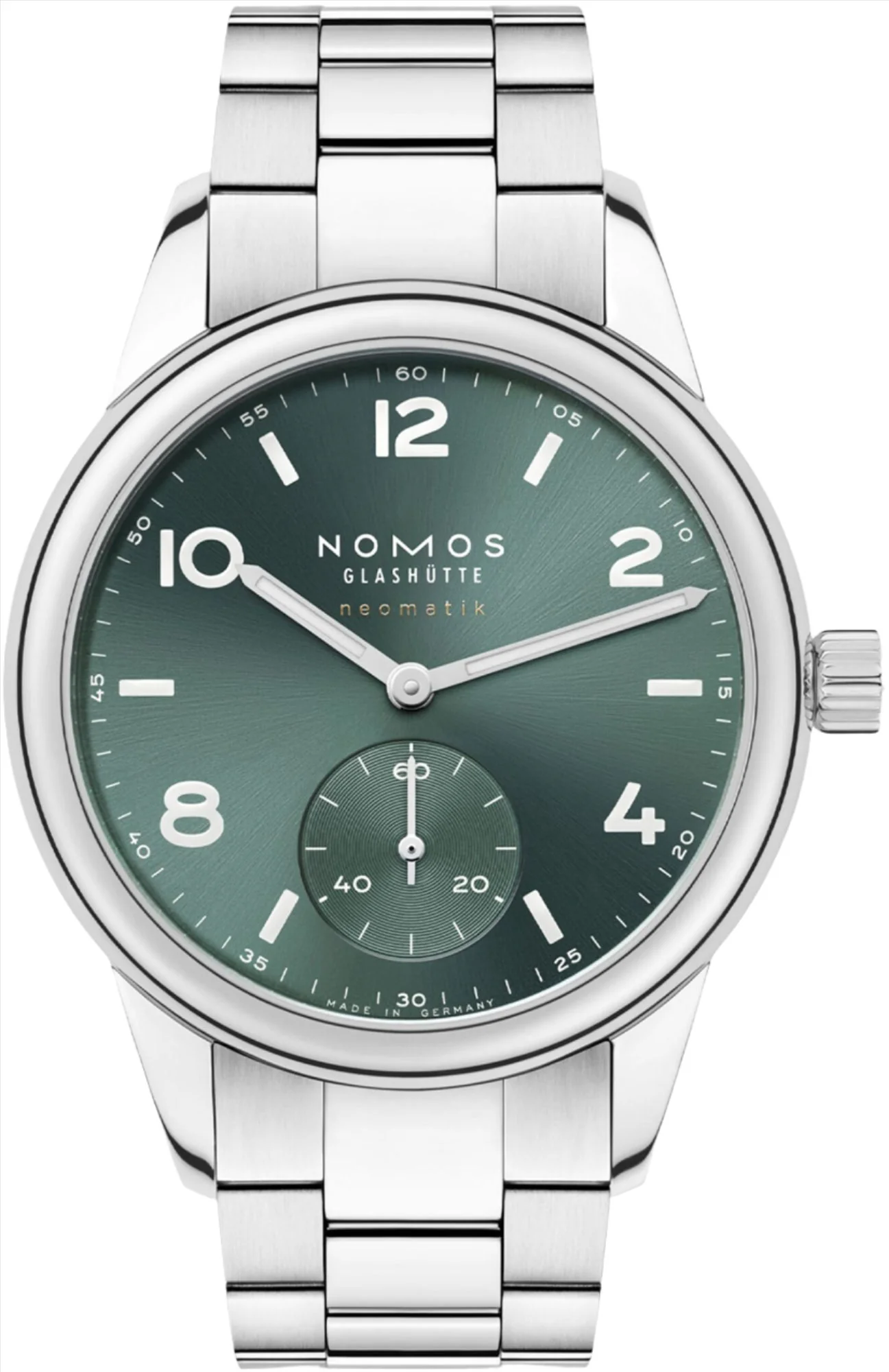 Nomos Glashutte Club Sport Neomatik Petrol Steel Back Watch