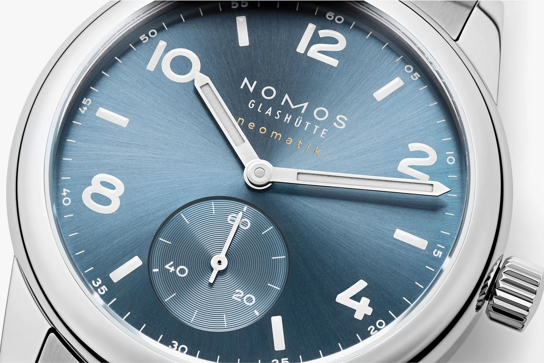 Nomos Glashutte Club Sport Neomatik Polar Blue Steel Back Watch - Image 4