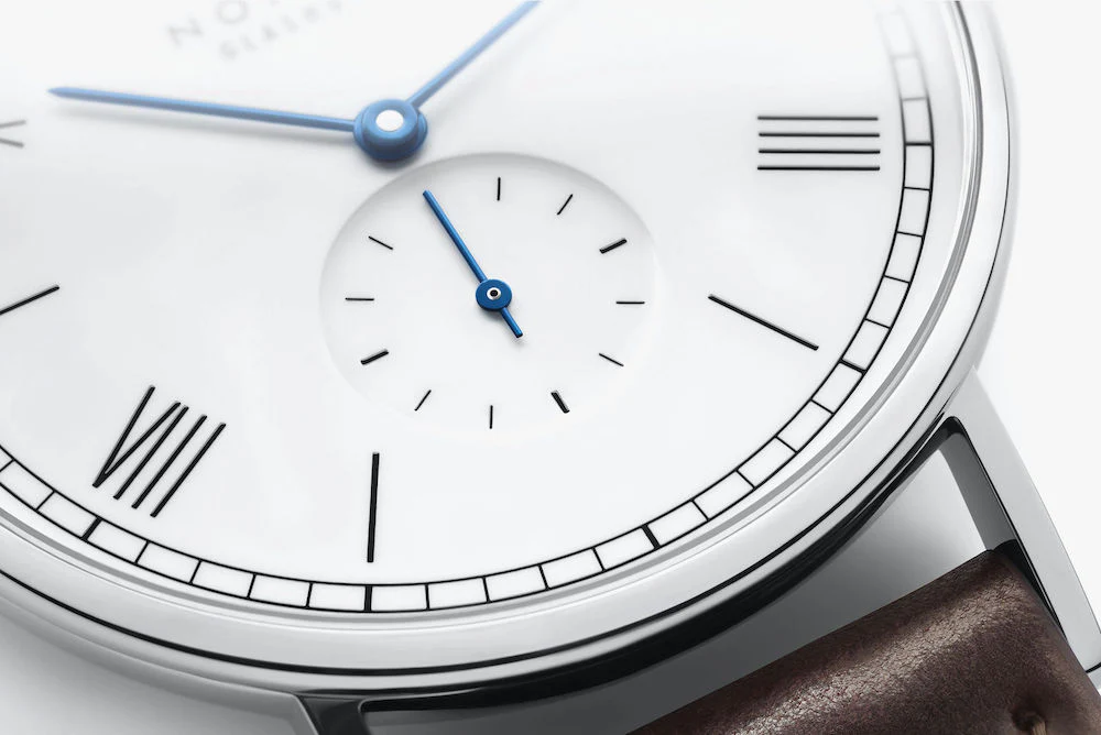 Nomos Glashutte Ludwig 38 White Enamel Steel Back Watch - Image 5