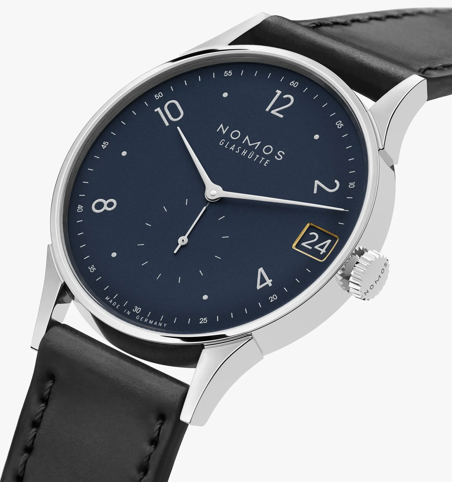 Nomos Glashutte Minimatik 39 Date Blue Sapphire Crystal Watch - Image 3