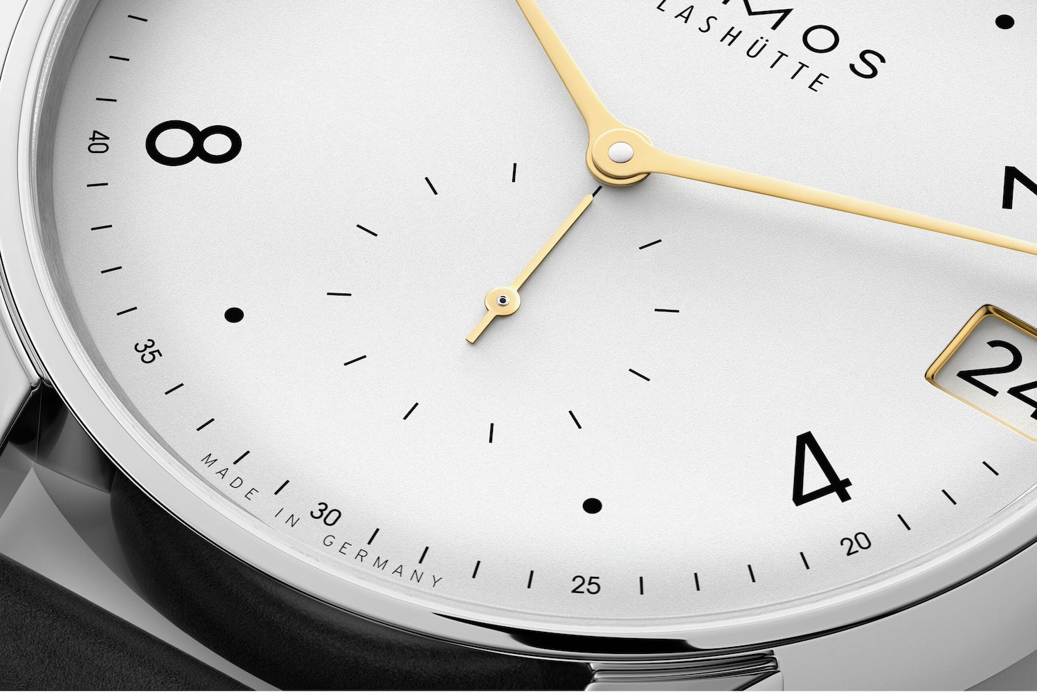 Nomos Glashutte Minimatik 39 Date Gold Sapphire Crystal Watch - Image 4