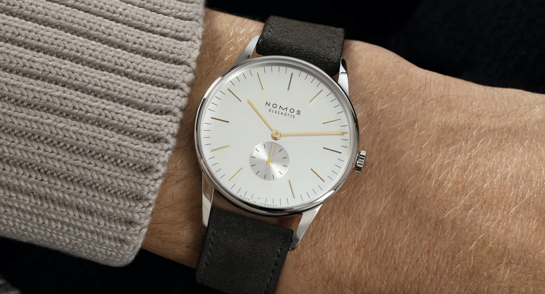 Nomos Glashutte Orion 38 Silver Steel Back Watch - Image 6
