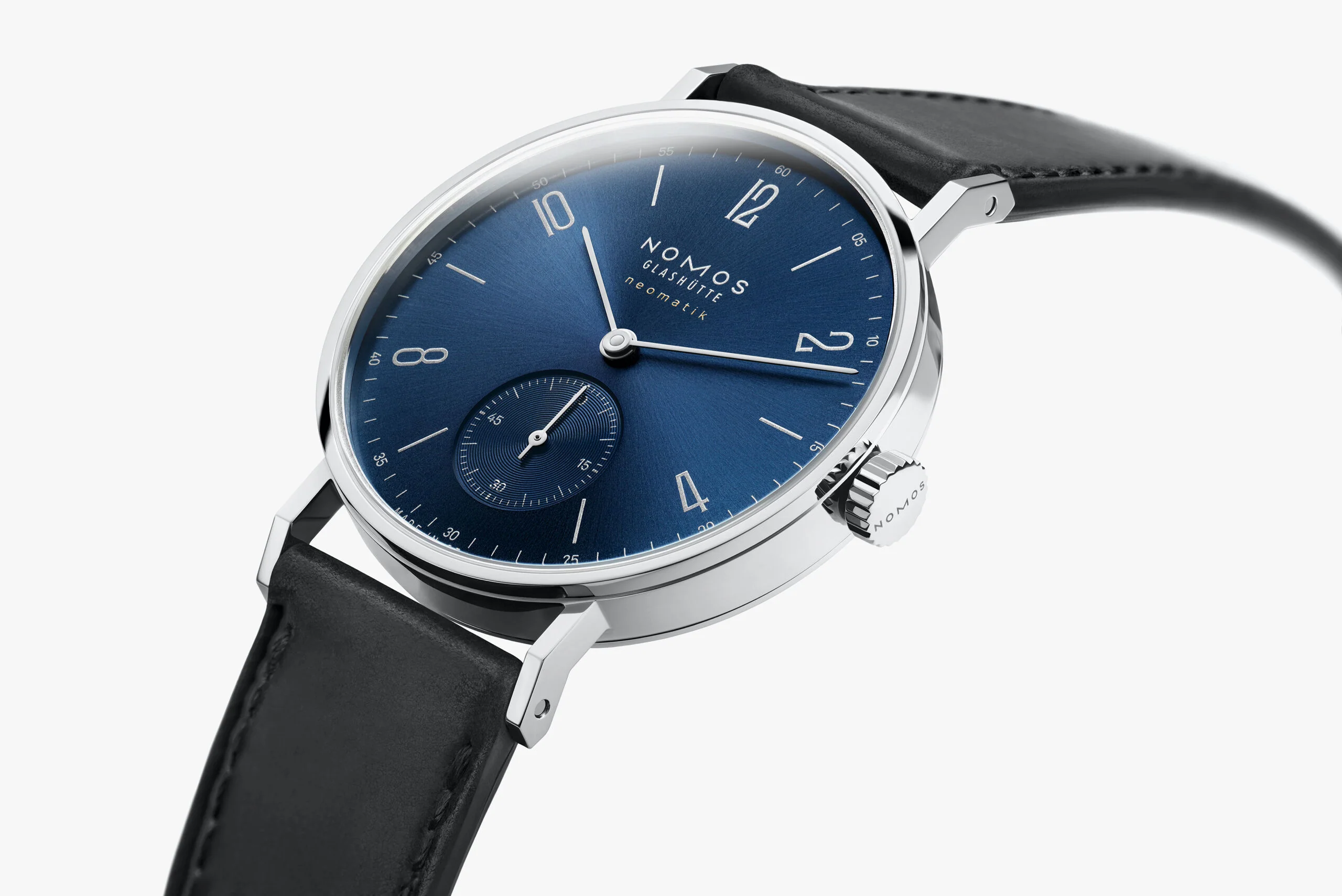Nomos Glashutte Tangente Neomatik 39 Blue Gold Steel Back Watch - Image 4