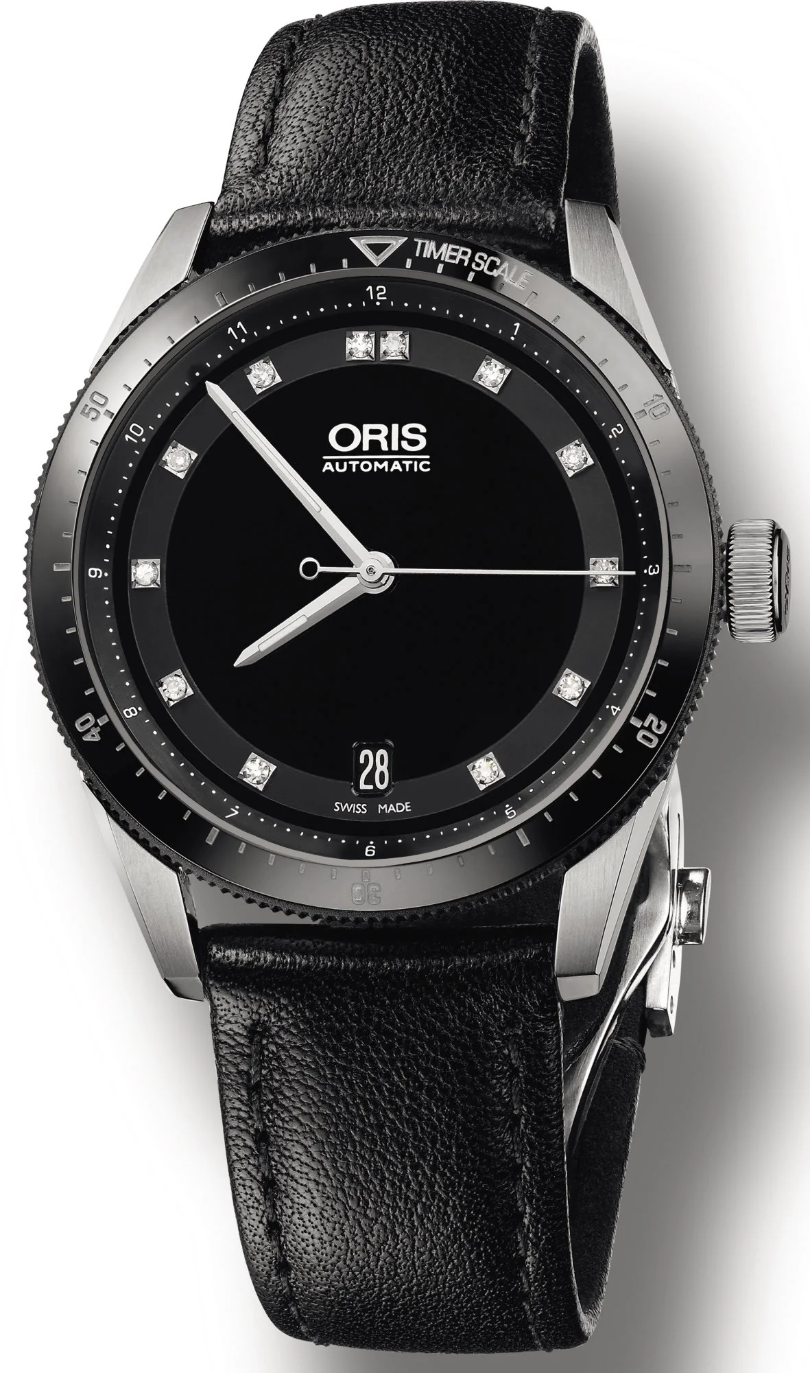 Oris Watch Artix GT Date Diamond Ceramic Leather D