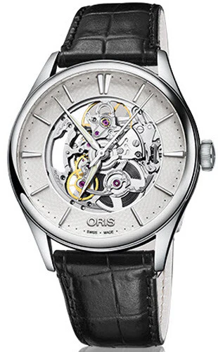 Oris Watch Artelier Skeleton Black Leather D