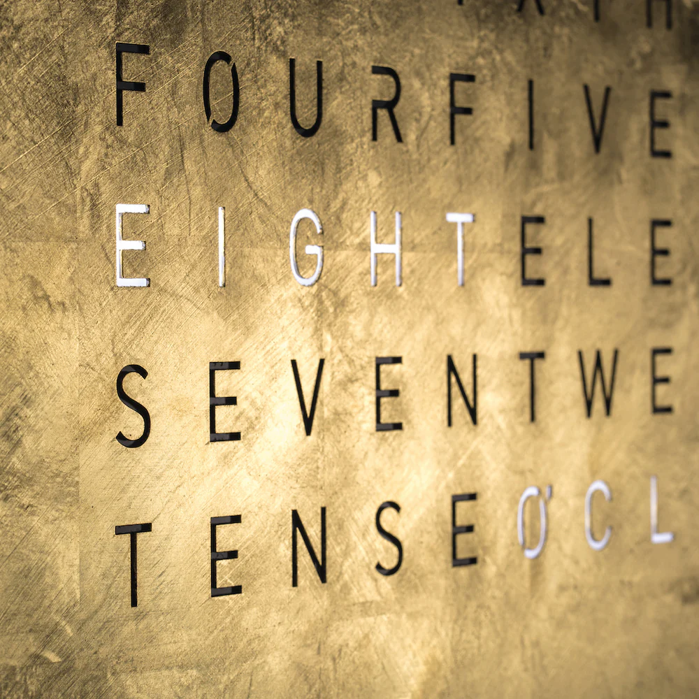 QLOCKTWO Earth 90 Creators Edition Gold Wall Clock Watch - Image 2