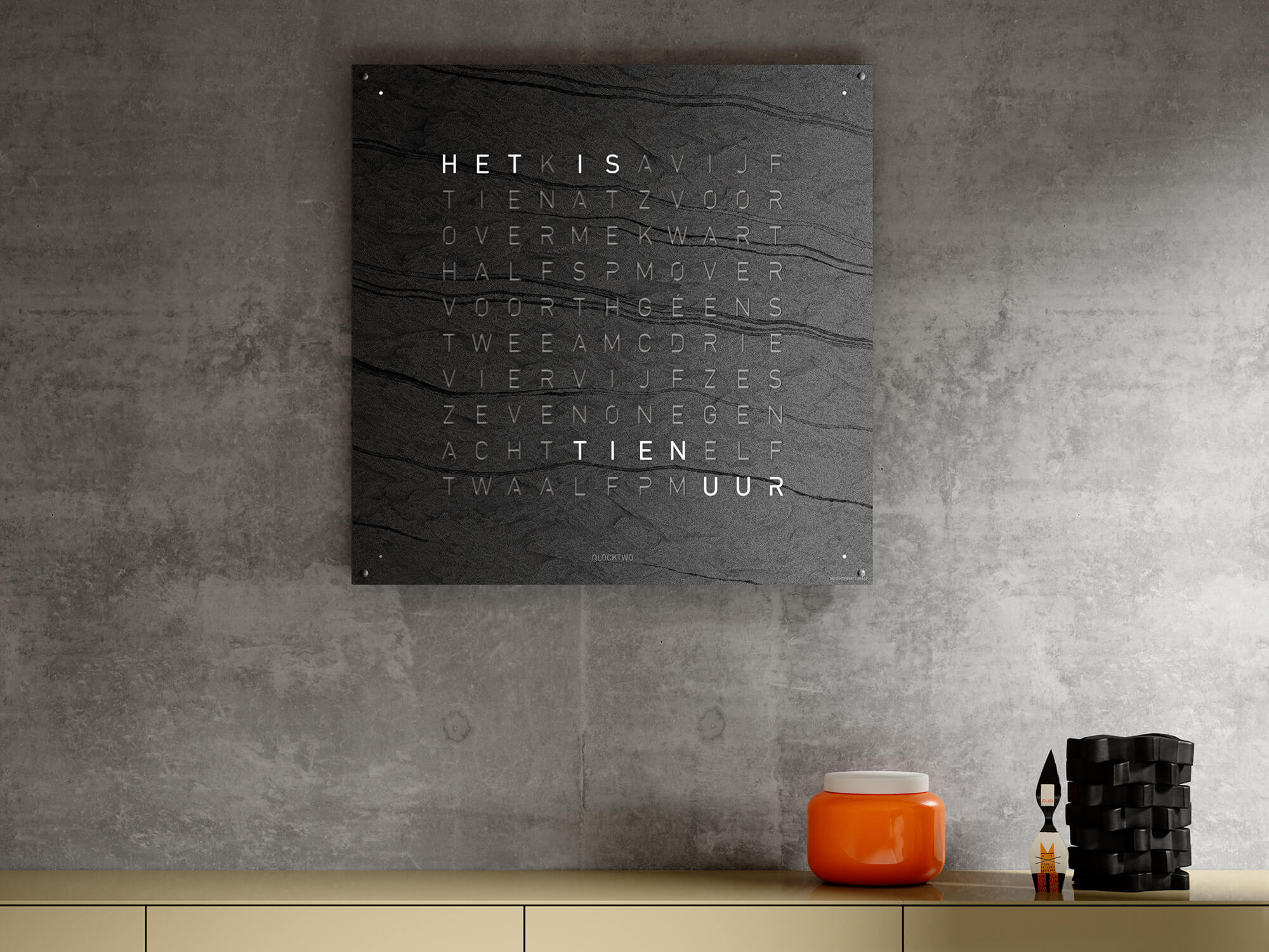 QLOCKTWO Earth 90 Creators Edition Metamorphite Wall Clock Watch - Image 5