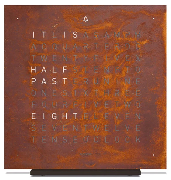 QLOCKTWO Earth 13.5 Creators Edition Rust Table Clock Watch