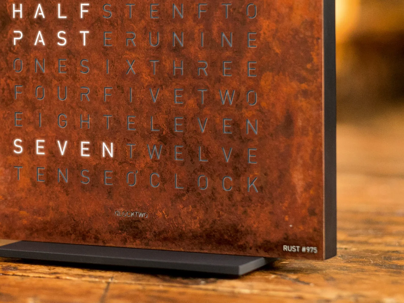 QLOCKTWO Earth 13.5 Creators Edition Rust Table Clock Watch - Image 5