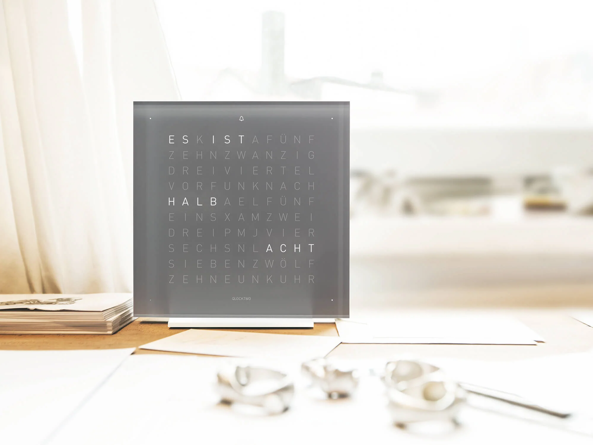 QLOCKTWO Earth 13.5 Pure Earl Grey Tea Table Clock Watch - Image 4