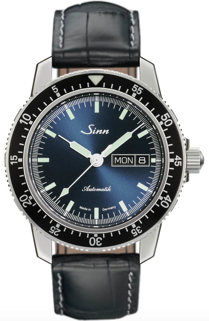 Sinn 104 St Sa I B Alligator Black White Stitch Watch