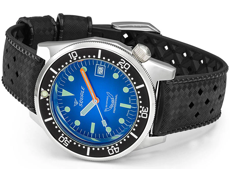 Squale 1521 Blue Ray Rubber Watch - Image 3