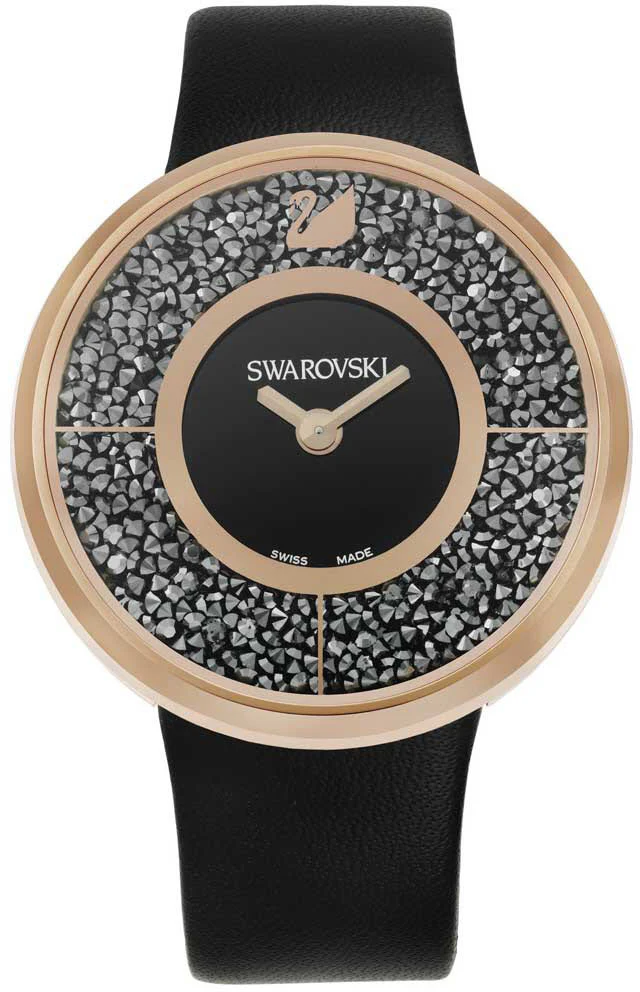 Swarovski Watch Crystalline Black Rose Gold Tone