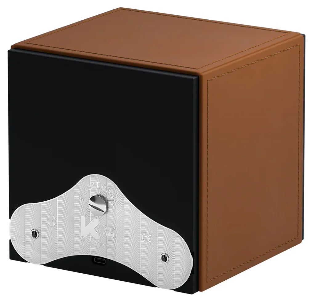 Swiss Kubik Watch Winder Masterbox Single Cognac Leather - Image 3