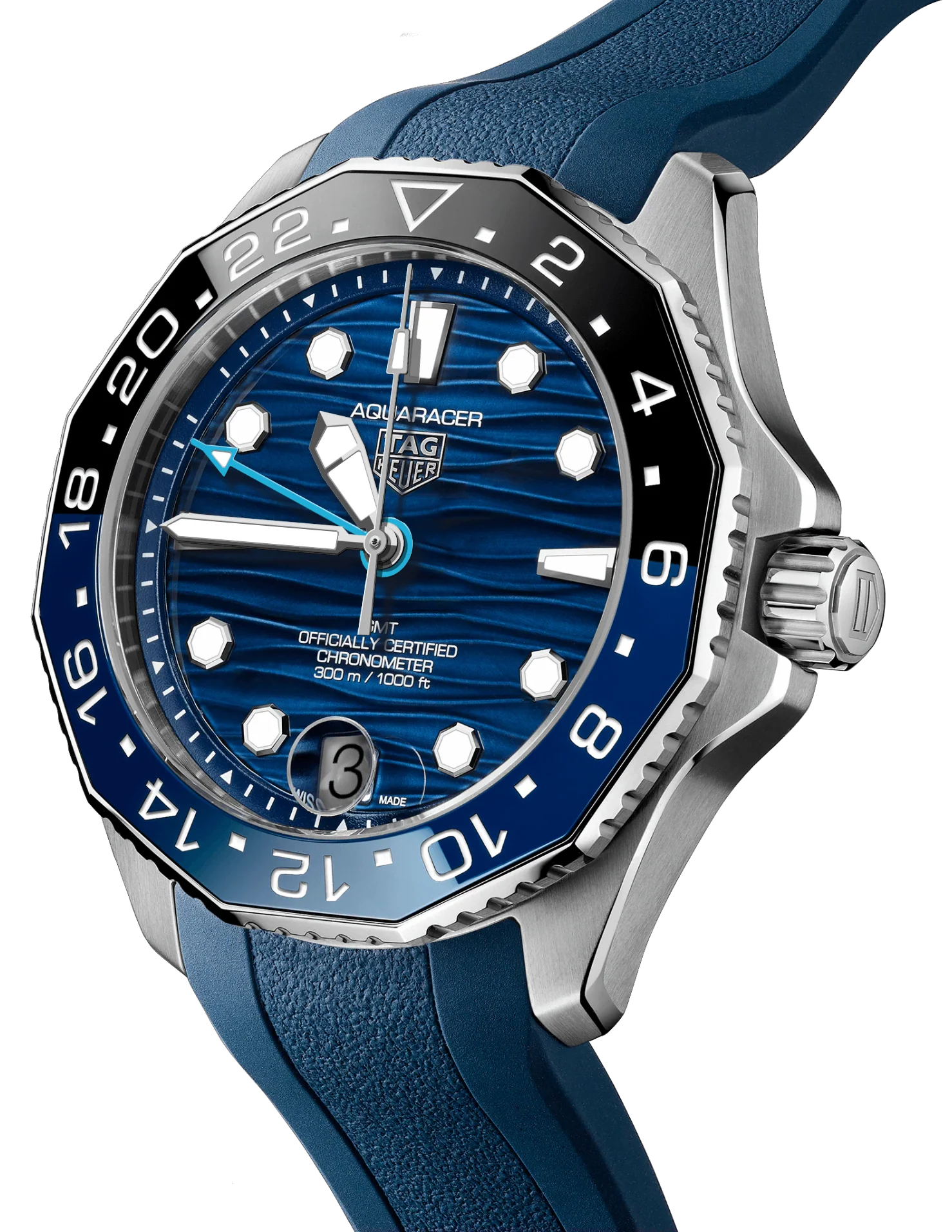 TAG Heuer Aquaracer Professional 300 GMT Rubber Watch - Image 3