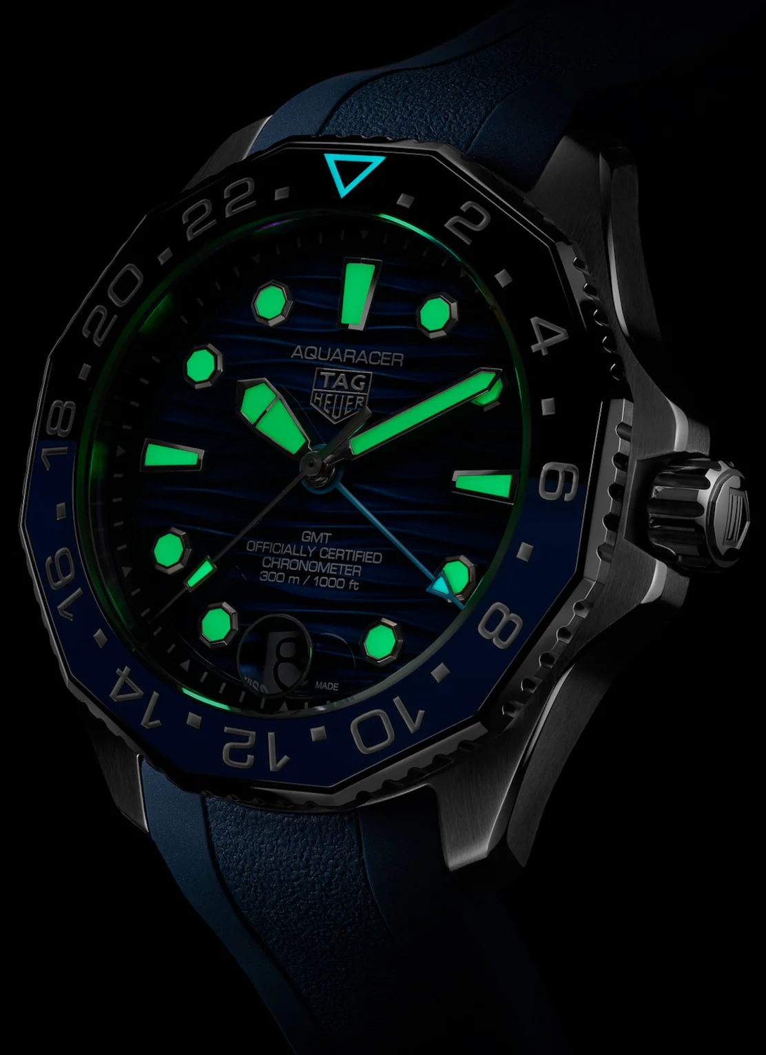 TAG Heuer Aquaracer Professional 300 GMT Rubber Watch - Image 4