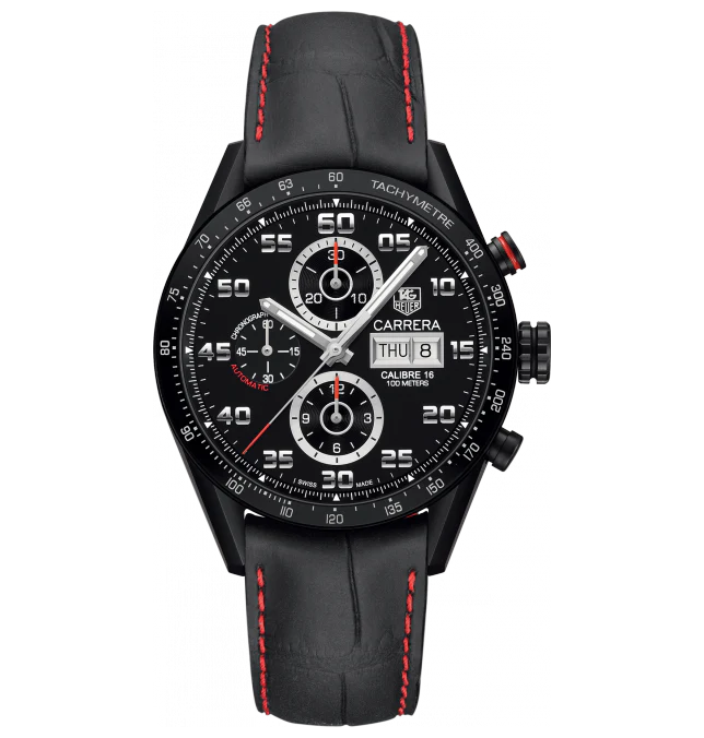 TAG Heuer Watch Carrera Calibre 16 Day Date Black Titanium