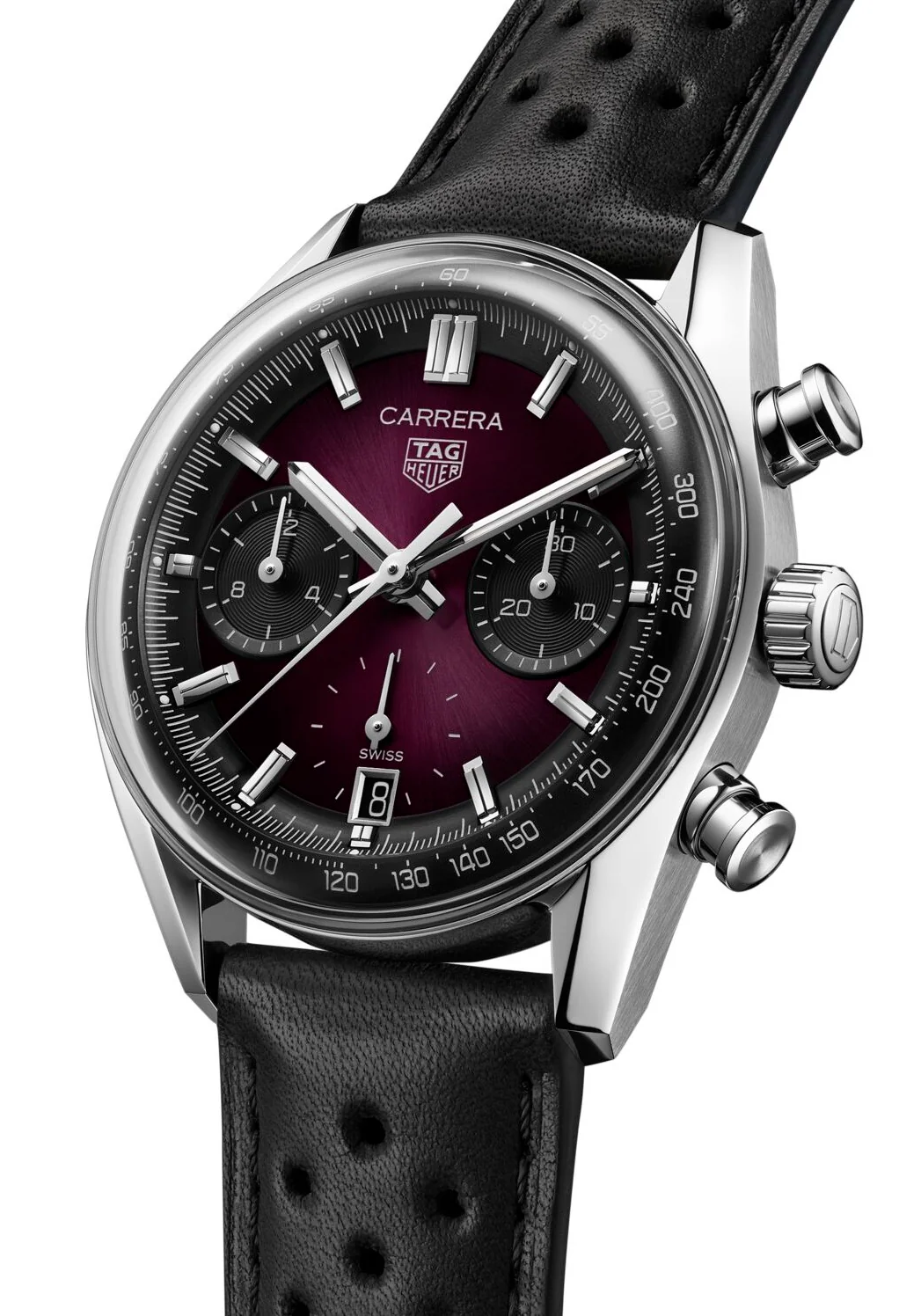 TAG Heuer Carrera Chronograph Sunray Brushed Purple Watch - Image 3
