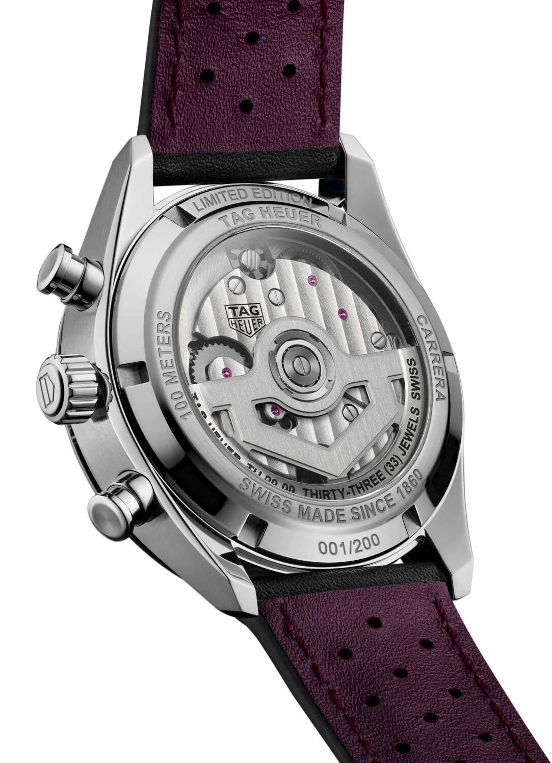 TAG Heuer Carrera Chronograph Tourbillon Sunray Brushed Purple Watch - Image 3