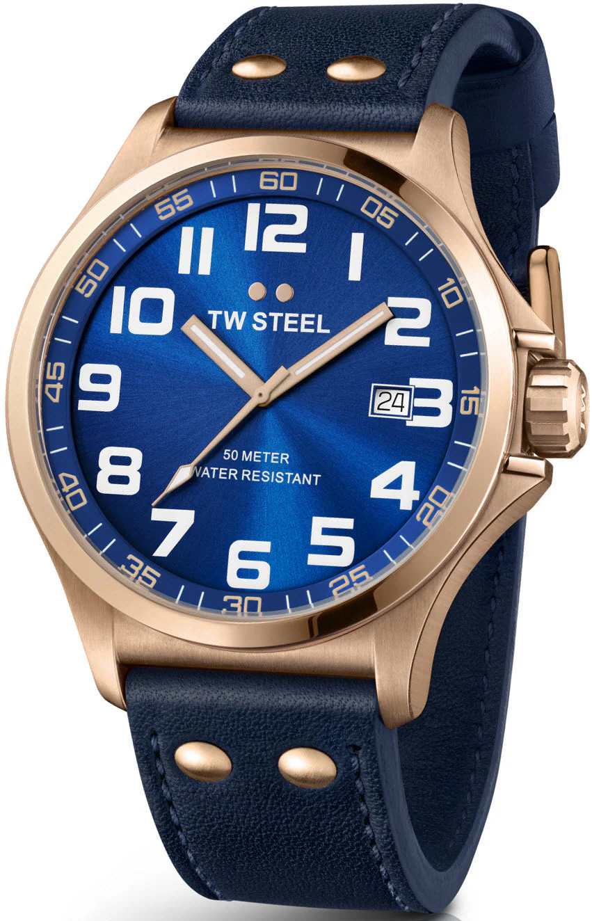 TW Steel Watch Pilot Rose Gold PVD 48mm