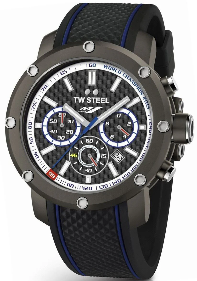 TW Steel Watch Grandeur Tech Yamaha Factory Racing Triple Crown 48mm Limited Edition