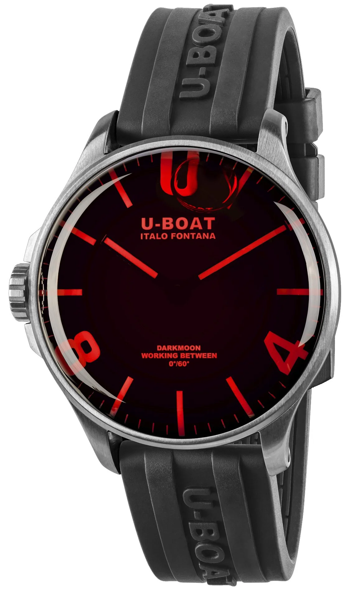 U-Boat Darkmoon 44 Red Glass SS Watch