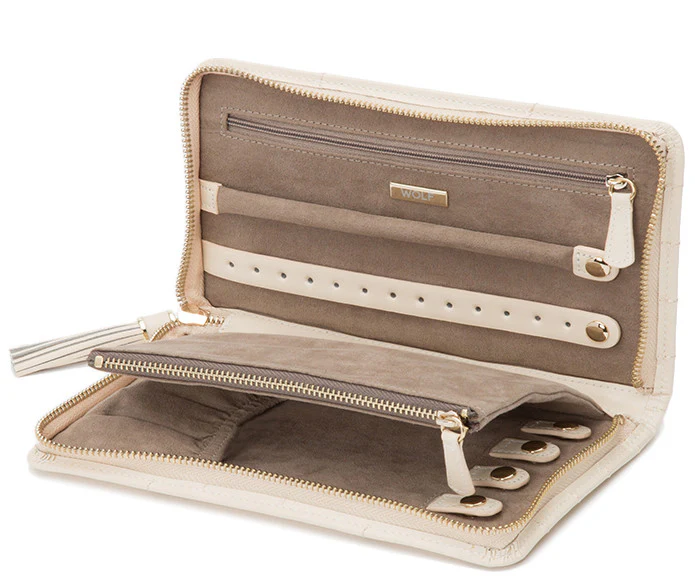 WOLF Jewellery Case Caroline Portfolio Cream - Image 3