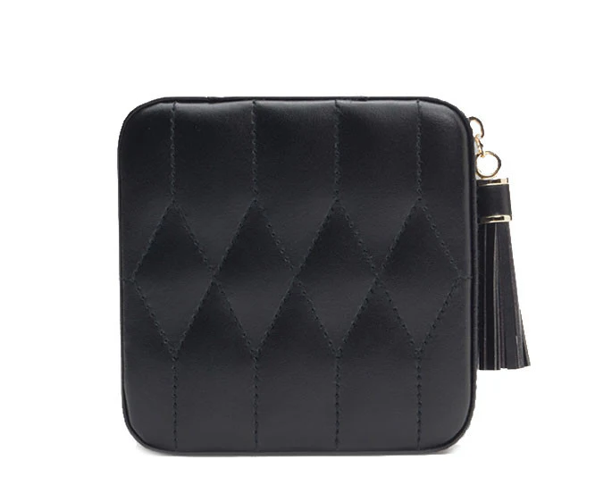 WOLF Jewellery Case Caroline Zip Travel Black