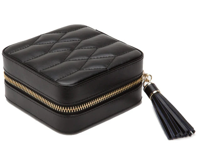 WOLF Jewellery Case Caroline Zip Travel Black - Image 2