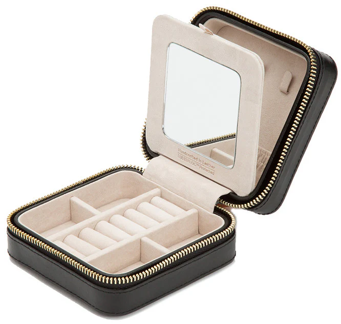 WOLF Jewellery Case Caroline Zip Travel Black - Image 3