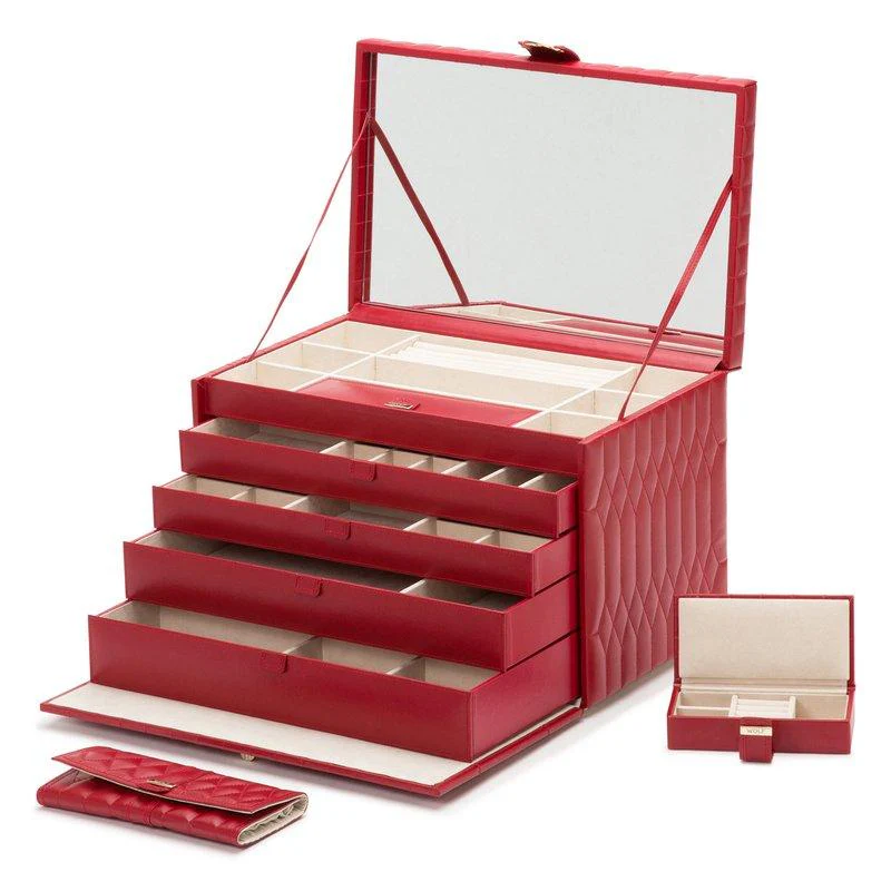 WOLF Jewellery Box Caroline Extra Large Red