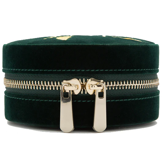WOLF Jewellery Travel Case Zoe Round Forest Green - Image 2