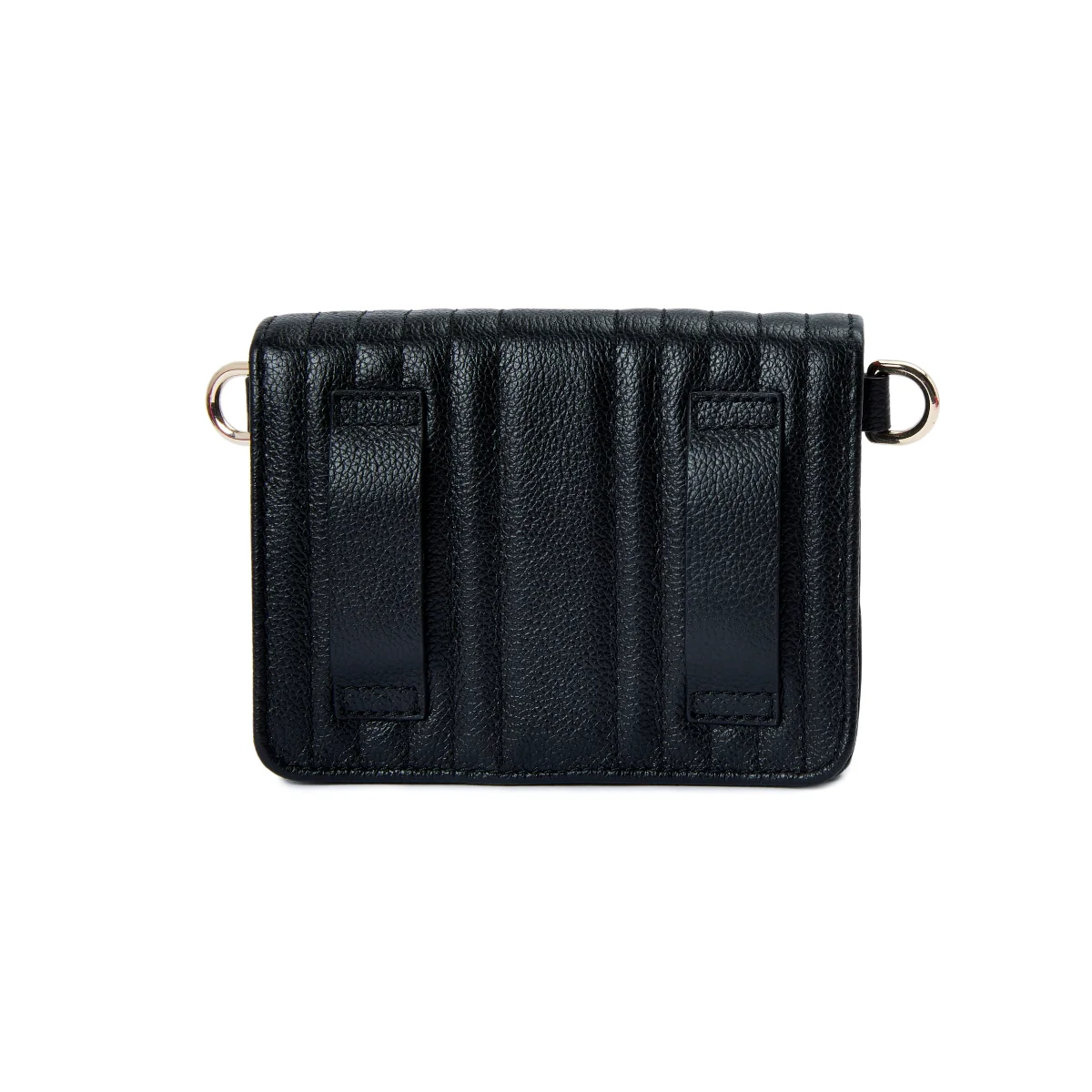 Wolf Mimi Collection Leather Black Mini Bag with Wristlet and Lanyard - Image 4