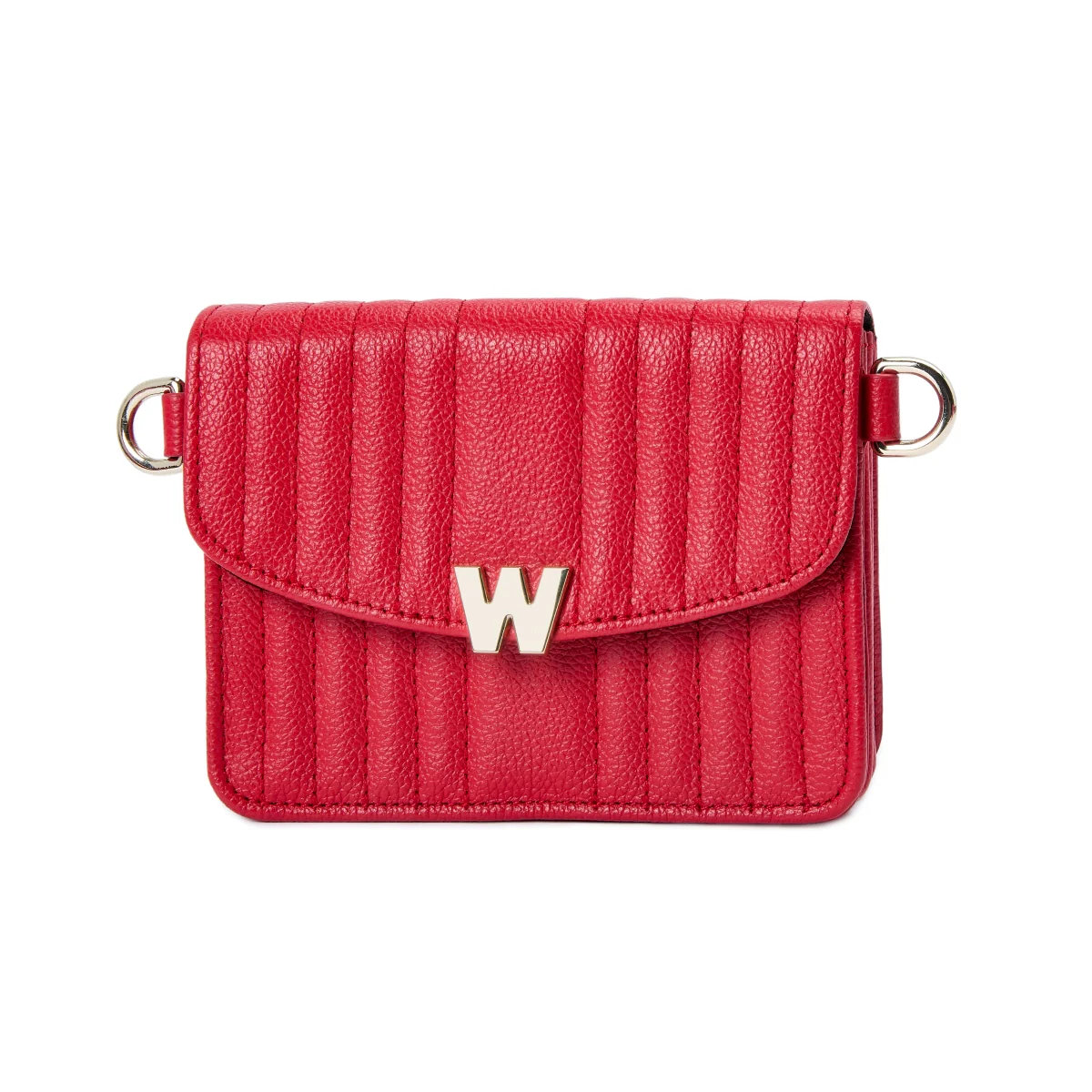 Wolf Mimi Collection Leather Red Mini Bag with Wristlet and Lanyard - Image 3