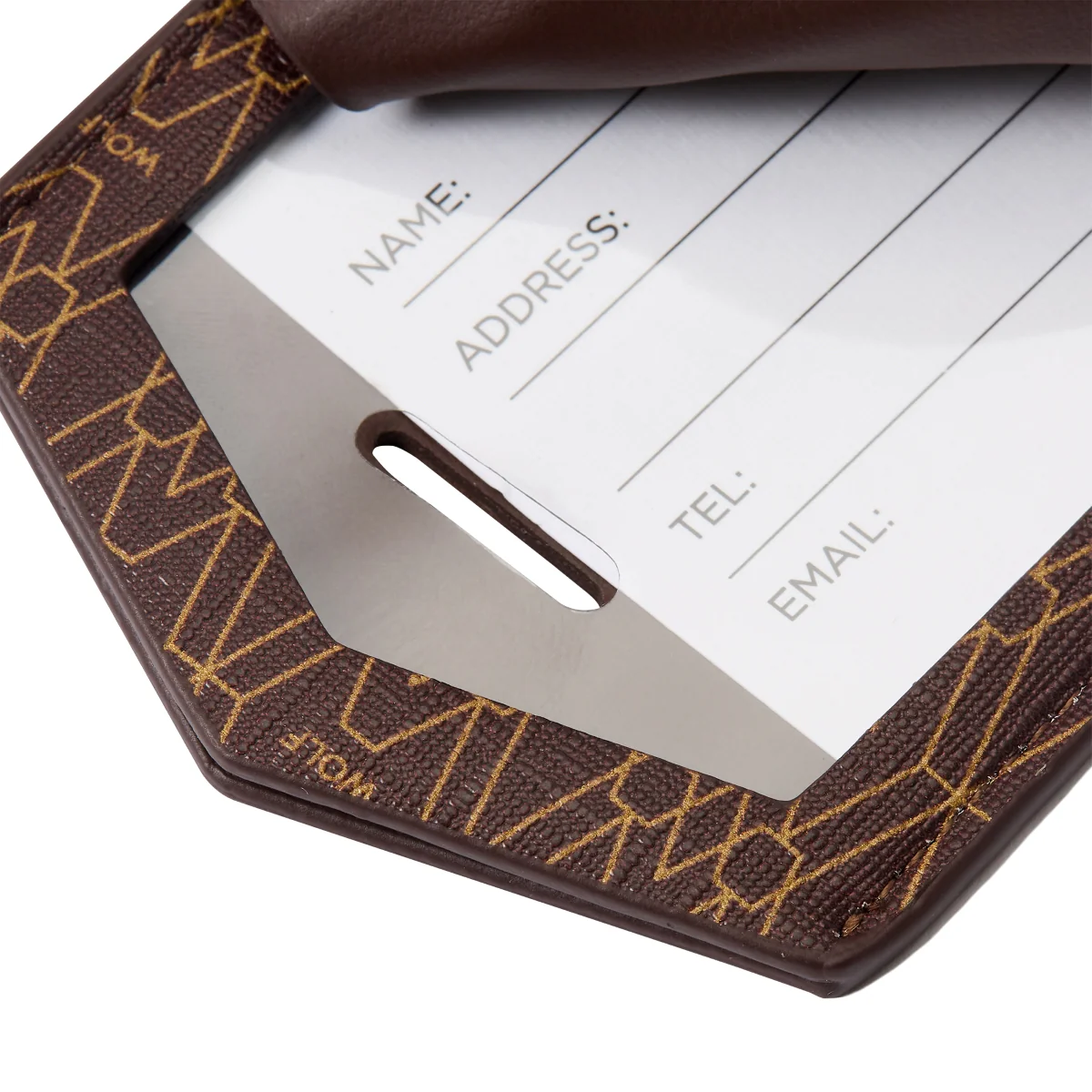 Wolf Signature Vegan Collection Brown Luggage Tag - Image 2