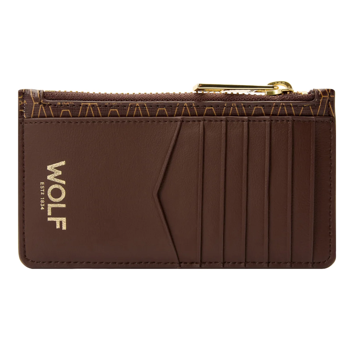 Wolf Signature Vegan Collection Brown Zip Card Case - Image 2