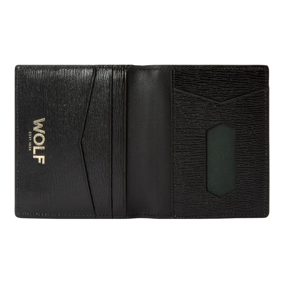 Wolf W Collection Leather Black ID Card Case - Image 3